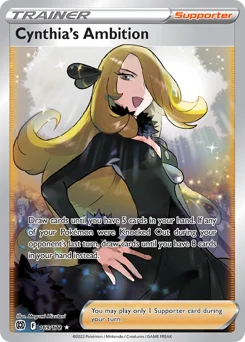 Cynthia's Ambition Pokemon card from Brilliant Stars, card number 169