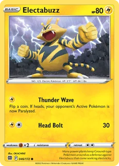 Electabuzz Pokemon card from Brilliant Stars, card number 46