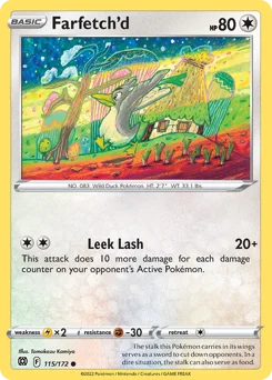 Farfetch'd Pokemon card from Brilliant Stars, card number 115