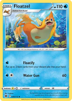 Floatzel Pokemon card from Brilliant Stars, card number 39