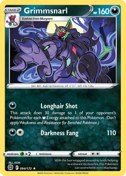 Grimmsnarl Pokemon card from Brilliant Stars, card number 94