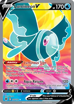Lumineon V Pokemon card from Brilliant Stars, card number 155