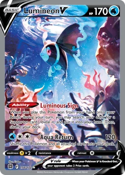 Lumineon V Pokemon card from Brilliant Stars, card number 156