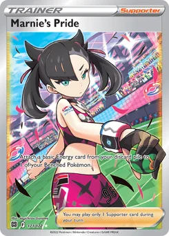 Marnie's Pride Pokemon card from Brilliant Stars, card number 171