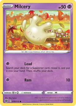Milcery Pokemon card from Brilliant Stars, card number 70