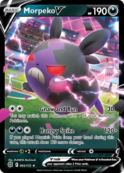 Morpeko V Pokemon card from Brilliant Stars, card number 95