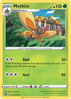 Mothim Pokemon card from Brilliant Stars, card number 11