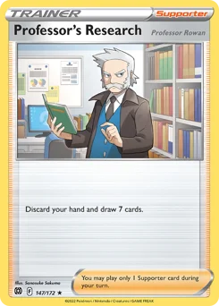 Professor's Research Pokemon card from Brilliant Stars, card number 147