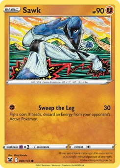 Sawk Pokemon card from Brilliant Stars, card number 81