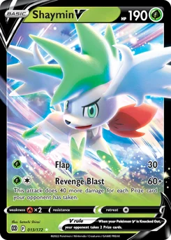 Shaymin V Pokemon card from Brilliant Stars, card number 13