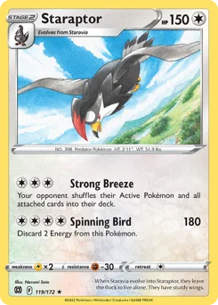 Staraptor Pokemon card from Brilliant Stars, card number 119