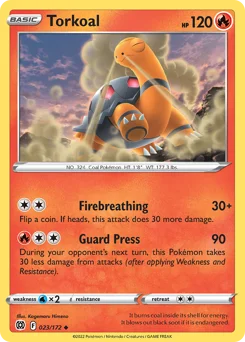 Torkoal Pokemon card from Brilliant Stars, card number 23