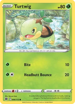 Turtwig Pokemon card from Brilliant Stars, card number 6