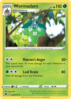 Wormadam Pokemon card from Brilliant Stars, card number 10