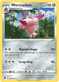 Wormadam Pokemon card from Brilliant Stars, card number 98