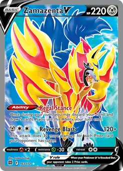 Zamazenta V Pokemon card from Brilliant Stars, card number 163