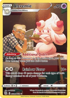 Alcremie Pokemon card from Brilliant Stars Trainer Gallery, card number TG08