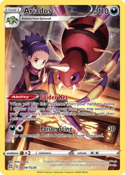 Ariados Pokemon card from Brilliant Stars Trainer Gallery, card number TG09