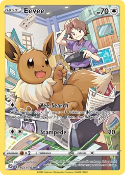 Eevee Pokemon card from Brilliant Stars Trainer Gallery, card number TG11