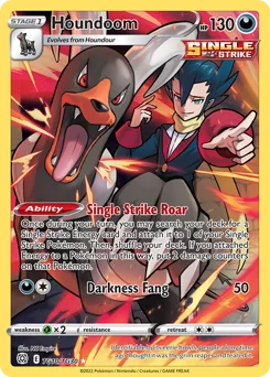 Houndoom Pokemon card from Brilliant Stars Trainer Gallery, card number TG10