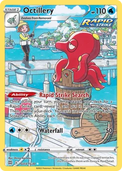 Octillery Pokemon card from Brilliant Stars Trainer Gallery, card number TG03