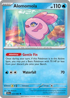 Alomomola Pokemon card from Black Bolt, card number 24