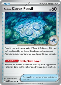 Antique Cover Fossil Pokemon card from Black Bolt, card number 60