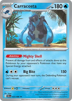 Carracosta Pokemon card from Black Bolt, card number 23