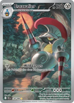 Escavalier Pokemon card from Black Bolt, card number 138