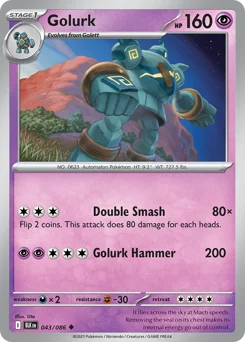 Golurk Pokemon card from Black Bolt, card number 43