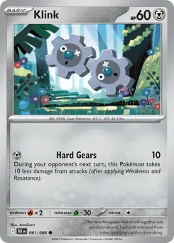 Klink Pokemon card from Black Bolt, card number 61