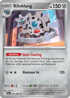 Klinklang Pokemon card from Black Bolt, card number 63