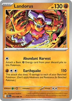 Landorus Pokemon card from Black Bolt, card number 53
