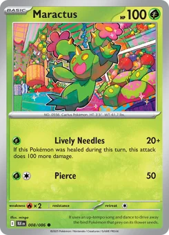 Maractus Pokemon card from Black Bolt, card number 8