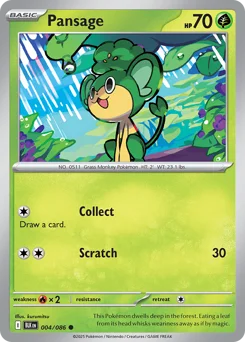 Pansage Pokemon card from Black Bolt, card number 4