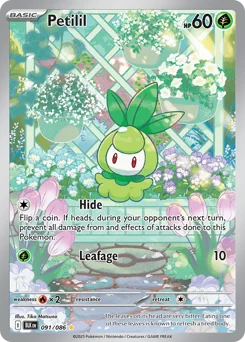Petilil Pokemon card from Black Bolt, card number 91