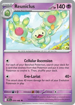 Reuniclus Pokemon card from Black Bolt, card number 39
