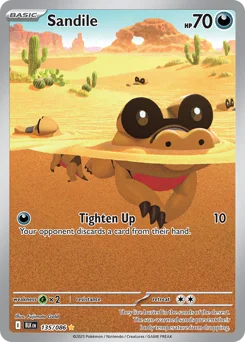Sandile Pokemon card from Black Bolt, card number 135