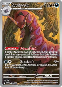 Scolipede Pokemon card from Black Bolt, card number 134