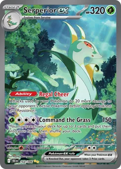 Serperior ex Pokemon card from Black Bolt, card number 164