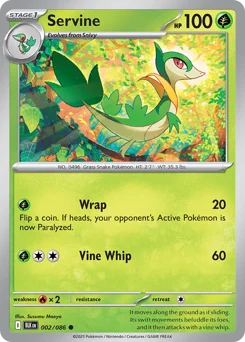 Servine Pokemon card from Black Bolt, card number 2