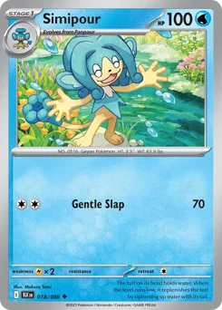 Simipour Pokemon card from Black Bolt, card number 18