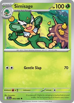 Simisage Pokemon card from Black Bolt, card number 5