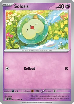 Solosis Pokemon card from Black Bolt, card number 37