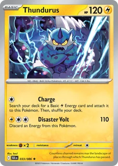 Thundurus Pokemon card from Black Bolt, card number 33