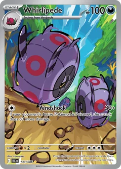 Whirlipede Pokemon card from Black Bolt, card number 133